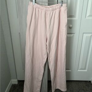 SKIMS Barely Pink Cotton Classic Fleece Straight Leg Pants - M - NWT